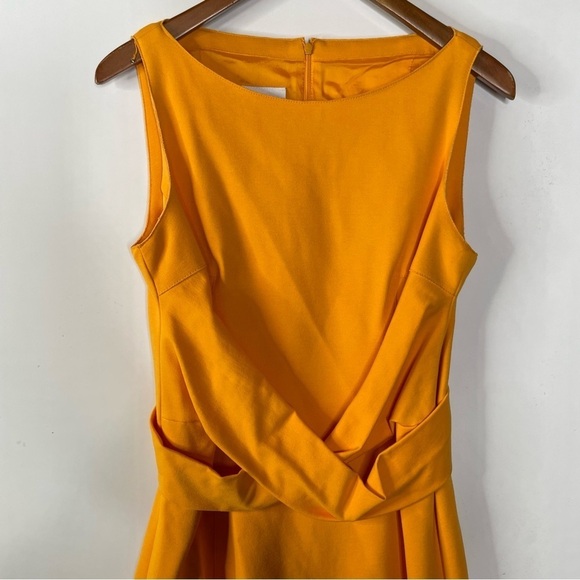 Akris Punto Cross Waist Knit Sheath Dress in Tangerine Size 10 - Picture 5 of 9
